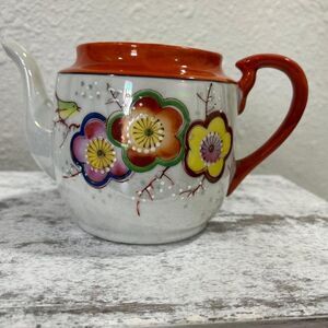 Vintage Trico Lusterware Teapot, Hand-Painted Floral Design